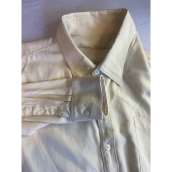 Men's Tommy Bahama Yellow 100%Silk Long Sleeve Button Down Dress Shirt- Size 2XL - Picture 10 of 10